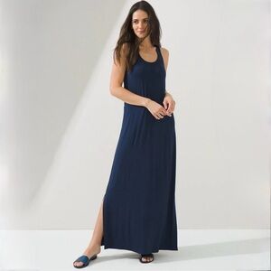 Soma Solid Racer Back Maxi Bra Dress Nightfall Navy Blue Small NWT
